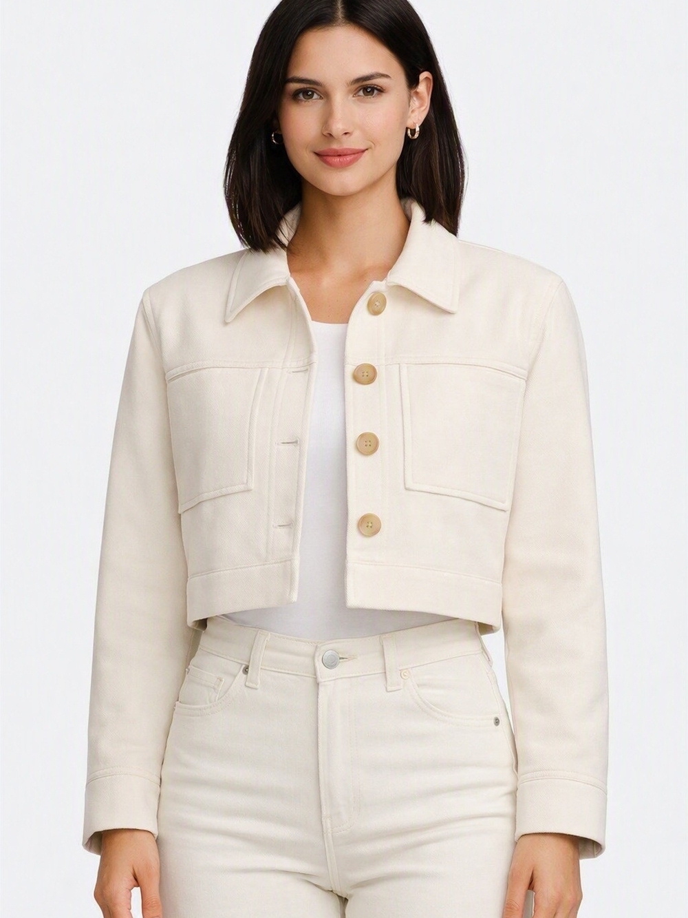 NWOT Wilfred Cropped Blazer Cream 2XS | Aritzia Minimalist Jacket